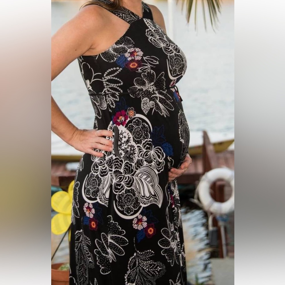 Motherhood Maternity Black Floral Maxi Dress